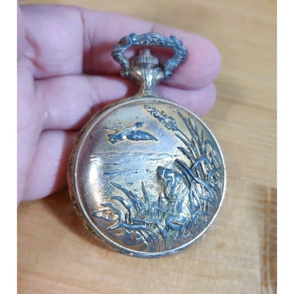 Vtg Men’s Geneva Hong Kong Quartz Pocket Watch Hunter Case For Parts Or Repairs